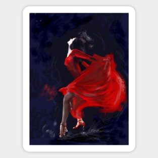 Red dress dancer Sticker